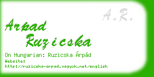 arpad ruzicska business card