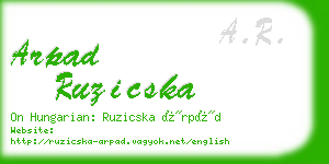 arpad ruzicska business card